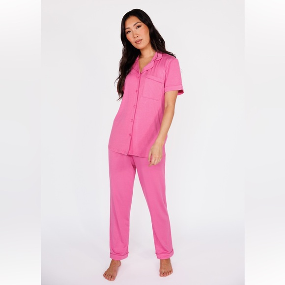 In My Sundays Other - New NWT IN My Sundays Rose Quartz Short Sleeve & Cropped Pant Pajama Set Medium